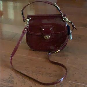 COACH Burgundy Patent Leather Top Handle Purse